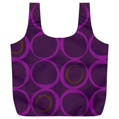 Original Circle Purple Brown Full Print Recycle Bags (l)  by Mariart