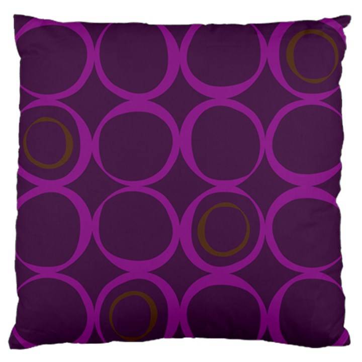 Original Circle Purple Brown Standard Flano Cushion Case (Two Sides)