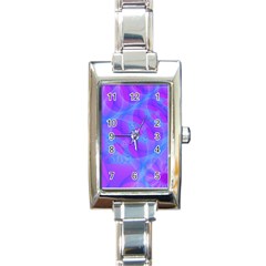 Original Purple Blue Fractal Composed Overlapping Loops Misty Translucent Rectangle Italian Charm Watch by Mariart