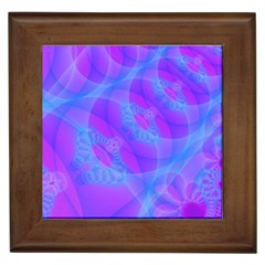 Original Purple Blue Fractal Composed Overlapping Loops Misty Translucent Framed Tiles