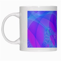 Original Purple Blue Fractal Composed Overlapping Loops Misty Translucent White Mugs