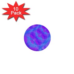 Original Purple Blue Fractal Composed Overlapping Loops Misty Translucent 1  Mini Buttons (10 Pack)  by Mariart