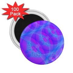 Original Purple Blue Fractal Composed Overlapping Loops Misty Translucent 2 25  Magnets (100 Pack)  by Mariart