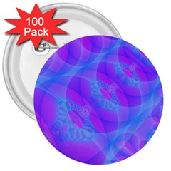 Original Purple Blue Fractal Composed Overlapping Loops Misty Translucent 3  Buttons (100 Pack)  by Mariart