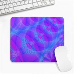 Original Purple Blue Fractal Composed Overlapping Loops Misty Translucent Large Mousepads