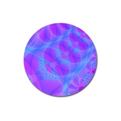 Original Purple Blue Fractal Composed Overlapping Loops Misty Translucent Magnet 3  (round) by Mariart