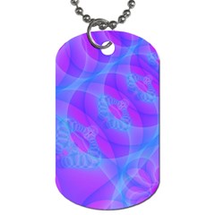 Original Purple Blue Fractal Composed Overlapping Loops Misty Translucent Dog Tag (two Sides) by Mariart