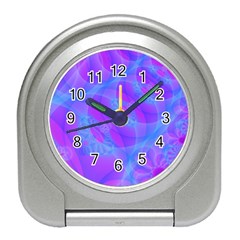 Original Purple Blue Fractal Composed Overlapping Loops Misty Translucent Travel Alarm Clocks by Mariart