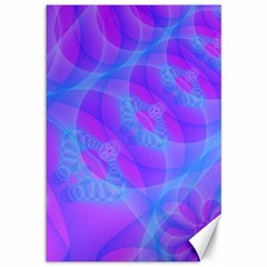 Original Purple Blue Fractal Composed Overlapping Loops Misty Translucent Canvas 12  X 18  