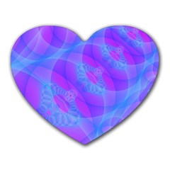 Original Purple Blue Fractal Composed Overlapping Loops Misty Translucent Heart Mousepads by Mariart