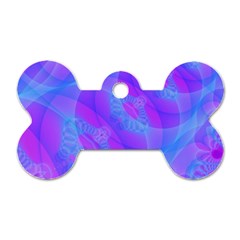 Original Purple Blue Fractal Composed Overlapping Loops Misty Translucent Dog Tag Bone (one Side) by Mariart