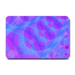 Original Purple Blue Fractal Composed Overlapping Loops Misty Translucent Small Doormat  by Mariart