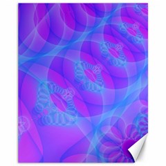 Original Purple Blue Fractal Composed Overlapping Loops Misty Translucent Canvas 11  X 14   by Mariart