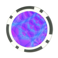 Original Purple Blue Fractal Composed Overlapping Loops Misty Translucent Poker Chip Card Guard by Mariart