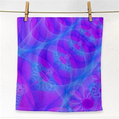 Original Purple Blue Fractal Composed Overlapping Loops Misty Translucent Face Towel by Mariart