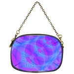 Original Purple Blue Fractal Composed Overlapping Loops Misty Translucent Chain Purses (One Side)  Front