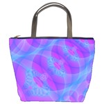 Original Purple Blue Fractal Composed Overlapping Loops Misty Translucent Bucket Bags Front