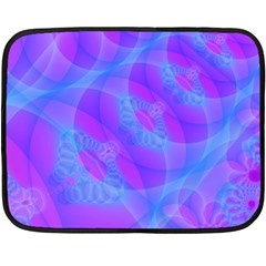 Original Purple Blue Fractal Composed Overlapping Loops Misty Translucent Fleece Blanket (mini)