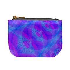 Original Purple Blue Fractal Composed Overlapping Loops Misty Translucent Mini Coin Purses by Mariart