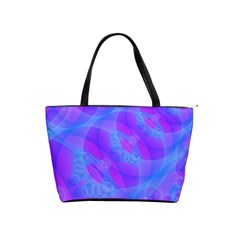 Original Purple Blue Fractal Composed Overlapping Loops Misty Translucent Shoulder Handbags by Mariart