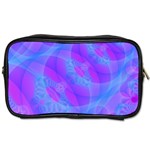 Original Purple Blue Fractal Composed Overlapping Loops Misty Translucent Toiletries Bags 2-Side Front