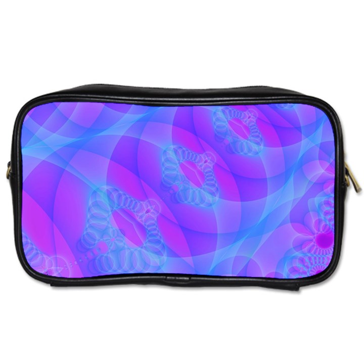 Original Purple Blue Fractal Composed Overlapping Loops Misty Translucent Toiletries Bags 2-Side