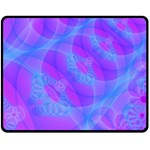 Original Purple Blue Fractal Composed Overlapping Loops Misty Translucent Fleece Blanket (Medium)  60 x50  Blanket Front