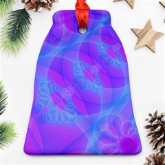 Original Purple Blue Fractal Composed Overlapping Loops Misty Translucent Ornament (bell)