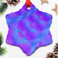 Original Purple Blue Fractal Composed Overlapping Loops Misty Translucent Snowflake Ornament (two Sides) by Mariart