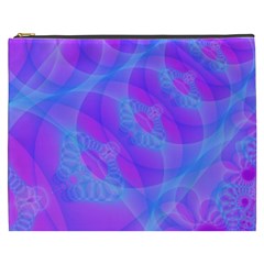 Original Purple Blue Fractal Composed Overlapping Loops Misty Translucent Cosmetic Bag (xxxl)  by Mariart