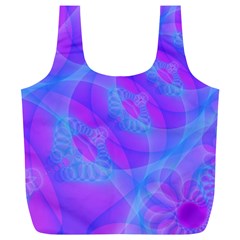 Original Purple Blue Fractal Composed Overlapping Loops Misty Translucent Full Print Recycle Bags (l)  by Mariart