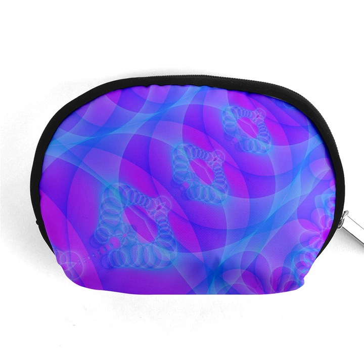 Original Purple Blue Fractal Composed Overlapping Loops Misty Translucent Accessory Pouches (Medium) 