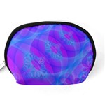 Original Purple Blue Fractal Composed Overlapping Loops Misty Translucent Accessory Pouches (Medium)  Back