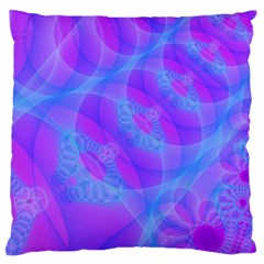 Original Purple Blue Fractal Composed Overlapping Loops Misty Translucent Large Flano Cushion Case (two Sides) by Mariart