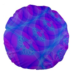 Original Purple Blue Fractal Composed Overlapping Loops Misty Translucent Large 18  Premium Flano Round Cushions by Mariart