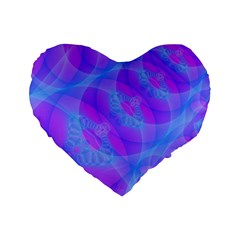 Original Purple Blue Fractal Composed Overlapping Loops Misty Translucent Standard 16  Premium Flano Heart Shape Cushions by Mariart