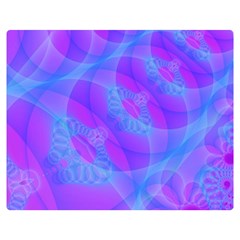 Original Purple Blue Fractal Composed Overlapping Loops Misty Translucent Double Sided Flano Blanket (medium) 