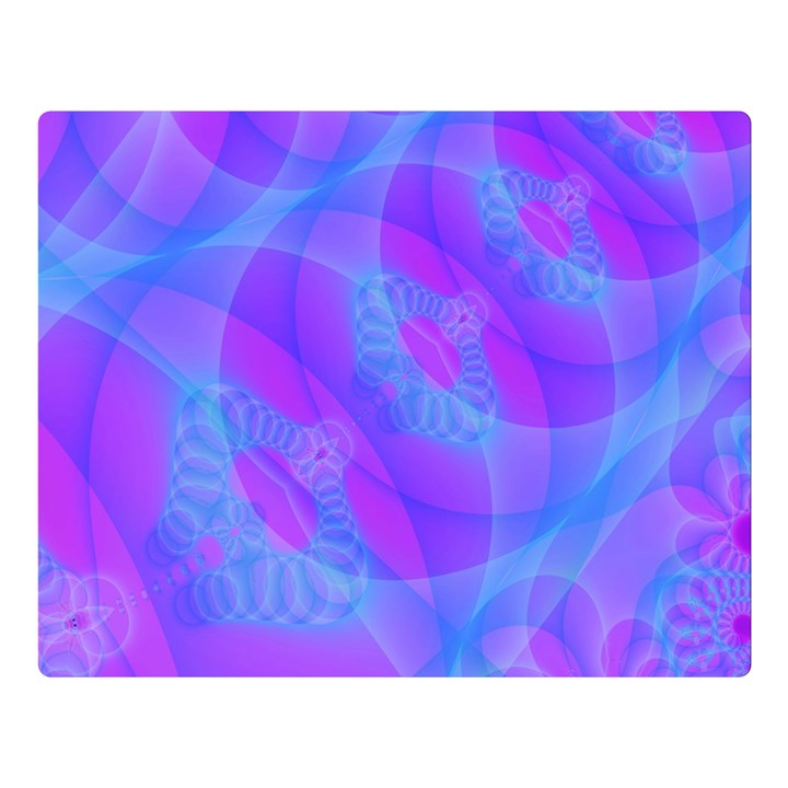 Original Purple Blue Fractal Composed Overlapping Loops Misty Translucent Double Sided Flano Blanket (Large) 