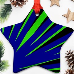 Rays Light Chevron Blue Green Black Ornament (star) by Mariart