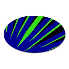 Rays Light Chevron Blue Green Black Oval Magnet