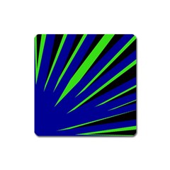 Rays Light Chevron Blue Green Black Square Magnet