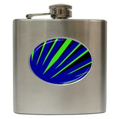 Rays Light Chevron Blue Green Black Hip Flask (6 Oz) by Mariart