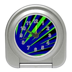 Rays Light Chevron Blue Green Black Travel Alarm Clocks