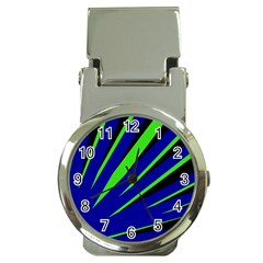 Rays Light Chevron Blue Green Black Money Clip Watches by Mariart