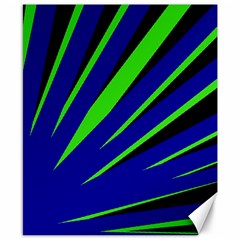 Rays Light Chevron Blue Green Black Canvas 8  X 10 