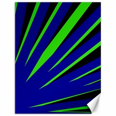 Rays Light Chevron Blue Green Black Canvas 12  X 16  