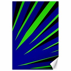 Rays Light Chevron Blue Green Black Canvas 20  X 30  