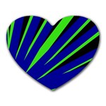 Rays Light Chevron Blue Green Black Heart Mousepads Front