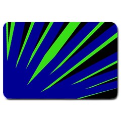 Rays Light Chevron Blue Green Black Large Doormat  by Mariart