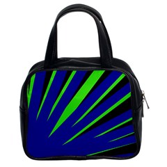 Rays Light Chevron Blue Green Black Classic Handbags (2 Sides) by Mariart